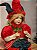 BONECO PIERROT SENTADO A CORDA VERMELHO E VERDE 42,5CM - Imagem 7