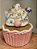 CUPCAKE ROSA E BRANCO 16CM - Imagem 1