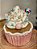 CUPCAKE ROSA E BRANCO 16CM - Imagem 2