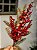GALHO DECORATIVO BERRY VERMELHO COM FOLHAGENS RÚSTICO  54CM - Imagem 3