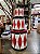 TRIO DE TAMBOR DECORATIVO EM METAL BRANCO, VERMELHO E PRETO - Imagem 1