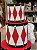 TRIO DE TAMBOR DECORATIVO EM METAL BRANCO, VERMELHO E PRETO - Imagem 4