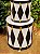 TRIO DE TAMBOR DECORATIVO EM METAL BRANCO E PRETO - Imagem 3