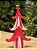 ÁRVORE DECORATIVA VERMELHO E BRANCO 30,8CM - Imagem 2