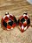 PENDENTE ORNAMENTOS LUXURY EM VIDRO VERMELHO, PRETO E BRANCO C/ 2 UNIDS 1CM - Imagem 1