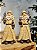 DUPLA DE PAPAI NOEL EM RESINA NATURAL 25CM - Imagem 1