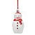 PENDENTE ORNAMENTO BONECO DE NEVE VERMELHO E BRANCO 12,5CM - Imagem 1