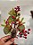 GALHO DECORATIVO BERRY VERMELHO COM FOLHAS E PINHA 29CM - Imagem 4