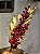 GALHO DECORATIVO BERRY VERMELHO COM FOLHA DOURADO 55CM - Imagem 1