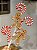 GALHO DECORATIVO GINGERBREAD E CANDY CANE VERMELHO E BRANCO 70CM - Imagem 1