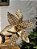 FLOR POINSÉTIA MARROM COM DOURADO E PRATA 45CM - Imagem 1