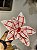 FLOR POINSÉTIA XADREZ VERMELHO E BRANCO 35CM - Imagem 1