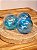 BOLA DECORADA TRANSPARENTE AZUL 10CM COM 3 UNIDS - Imagem 2