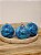 BOLA DECORADA AZUL TURQUEZA 10CM COM 3 UNIDS - Imagem 1
