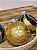 BOLA DECORADA AZUL COM DOURADO 10CM COM 3 UNIDS - Imagem 3