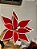 FLOR BICO DE PAPAGAIO AVELUDADO VERMELHO E BRANCO COM PEROLAS E GUIZO 30CM - Imagem 1