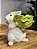 COELHO BRANCO EM PÉ COM REPOLHO VERDE 17,5CM - Imagem 5
