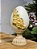 OVO FLORIDO NO PEDESTAL BEGE E AMARELO 17CM - Imagem 2