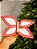 BORBOLETA AVELUDADO VERMELHO E BRANCO 25CM - Imagem 1