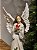 ANJO BRANCO COM CARDEAL EM RESINA 35CM - Imagem 2