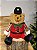 URSO MENINO NATALINO VERMELHO SENTADO 25CM - Imagem 1