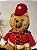 URSO MENINA NATALINO VERMELHO SENTADO 25CM - Imagem 4