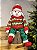 BONECO DE NEVE SENTADO VERMELHO E VERDE 65CM - Imagem 1