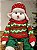 BONECO DE NEVE SENTADO VERMELHO E VERDE 65CM - Imagem 2