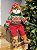 BONECO DE NEVE SENTADO VERMELHO E VERDE 55CM - Imagem 2
