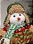 BONECO DE NEVE MENINA SENTADA VERMELHO E VERDE 26CM - Imagem 2