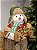 BONECO DE NEVE MENINA SENTADA VERMELHO E VERDE 26CM - Imagem 5