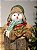 BONECO DE NEVE MENINA SENTADA VERMELHO E VERDE 26CM - Imagem 1