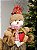 BONECO DE NEVE MENINO SENTADO VERMELHO E VERDE 26CM - Imagem 4