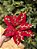 FLOR POINSETIA VERMELHO E VERDE 28CM - Imagem 1