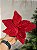 FLOR POINSETIA TRADICIONAL VERMELHA VELUDO 24CM - Imagem 1