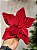FLOR POINSETIA TRADICIONAL VERMELHA VELUDO 24CM - Imagem 4