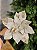 FLOR POINSETIA BRANCA E DOURADO VELUDO 25CM - Imagem 1