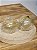 BOLA DECORADA TRANSPARENTE COM DOURADO 10CM COM 2 UNIDADES - Imagem 1