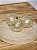 BOLA DECORADA TRANSPARENTE COM DOURADO 8CM COM 3 UNIDADES - Imagem 1