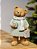 URSO COM CACHECOL EM RESINA VERDE MENTA 15,5CM - Imagem 1