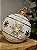 BOLA DECORATIVA TRABALHADA EM RESINA COM LED BRANCO E OURO 24CM - Imagem 3
