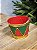 VASO TAMBOR EM METAL DECORATIVO VERMELHO E VERDE 12CM - Imagem 3