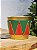 VASO TAMBOR EM METAL DECORATIVO VERMELHO E VERDE 18CM - Imagem 3