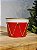 VASO TAMBOR EM METAL DECORATIVO VERMELHO E BRANCO 12CM - Imagem 1
