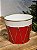 VASO TAMBOR EM METAL DECORATIVO VERMELHO E BRANCO 18CM - Imagem 2