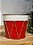 VASO TAMBOR EM METAL DECORATIVO VERMELHO E BRANCO 18CM - Imagem 3