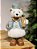 URSO BRANCO EM PÉ AZUL E VERDE 38CM - Imagem 1