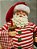 PAPAI NOEL COLECIONÁVEL DE PIJAMA COM CASTIÇAL E GATINHO 28CM - Imagem 3