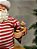 PAPAI NOEL COLECIONÁVEL DE PIJAMA COM CASTIÇAL E GATINHO 28CM - Imagem 5