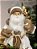 PAPAI NOEL EM PÉ COM RENA E PRESENTES BRANCO E MARROM 45CM - Imagem 3